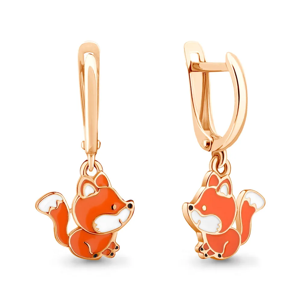 34069 Серьги из Золота с эмалью из коллекции "Happy"