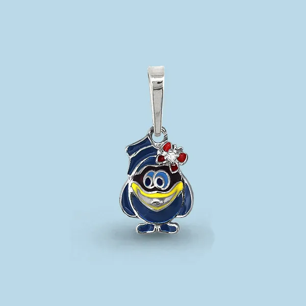 22952А Подвеска из Серебра с фианитом, эмалью из коллекции "Happy"