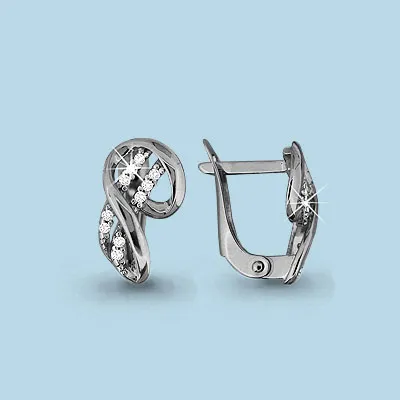 42606А Серьги из Серебра с фианитами