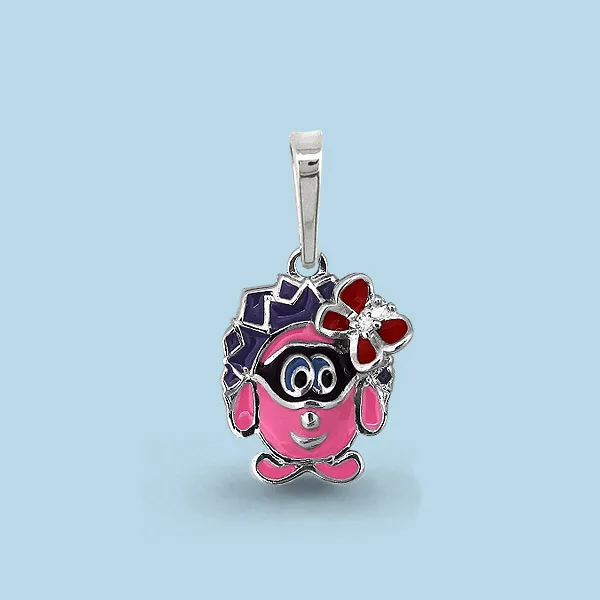 22953А Подвеска из Серебра с фианитом, эмалью из коллекции "Happy"