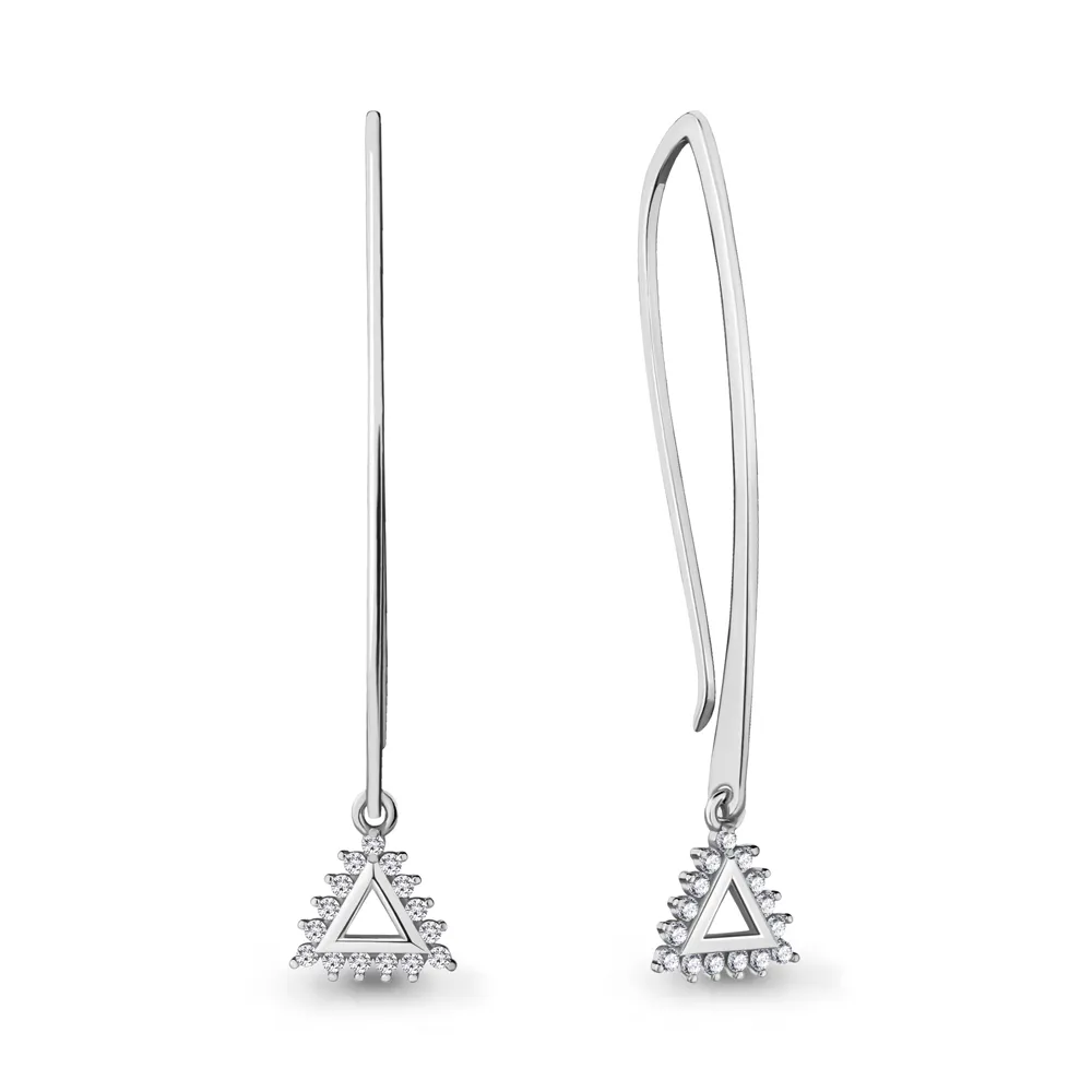48531А Серьги из Серебра с фианитами