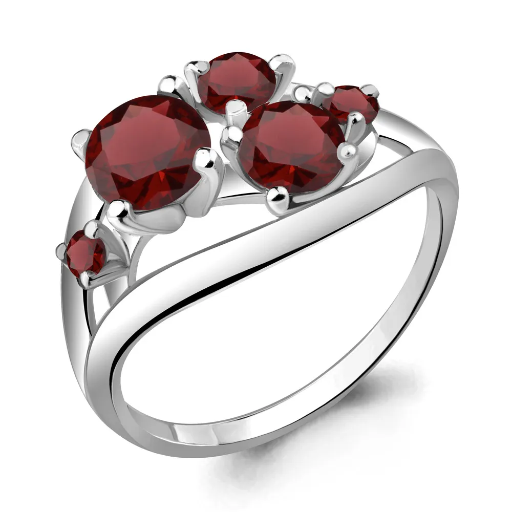 6508803 Кольцо из Серебра с гранатами