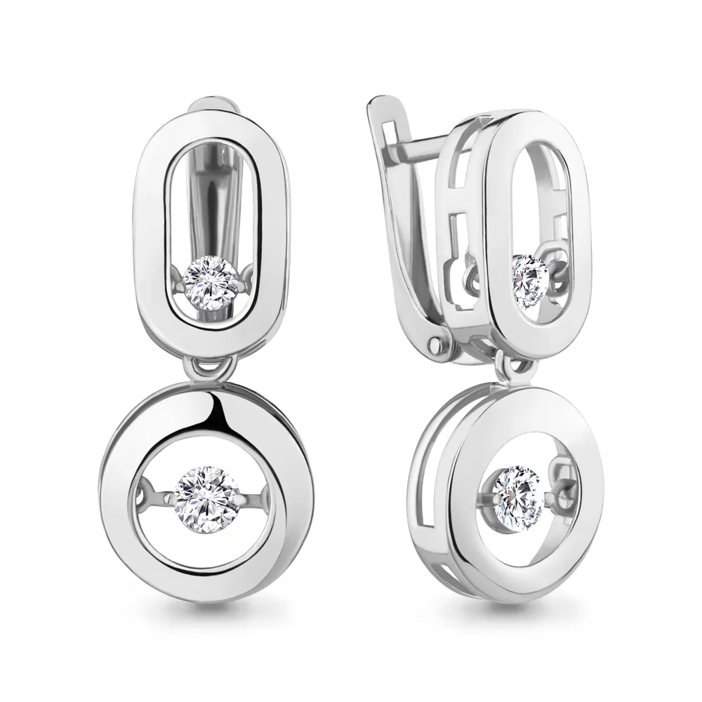 46184 Серьги из Серебра с фианитами