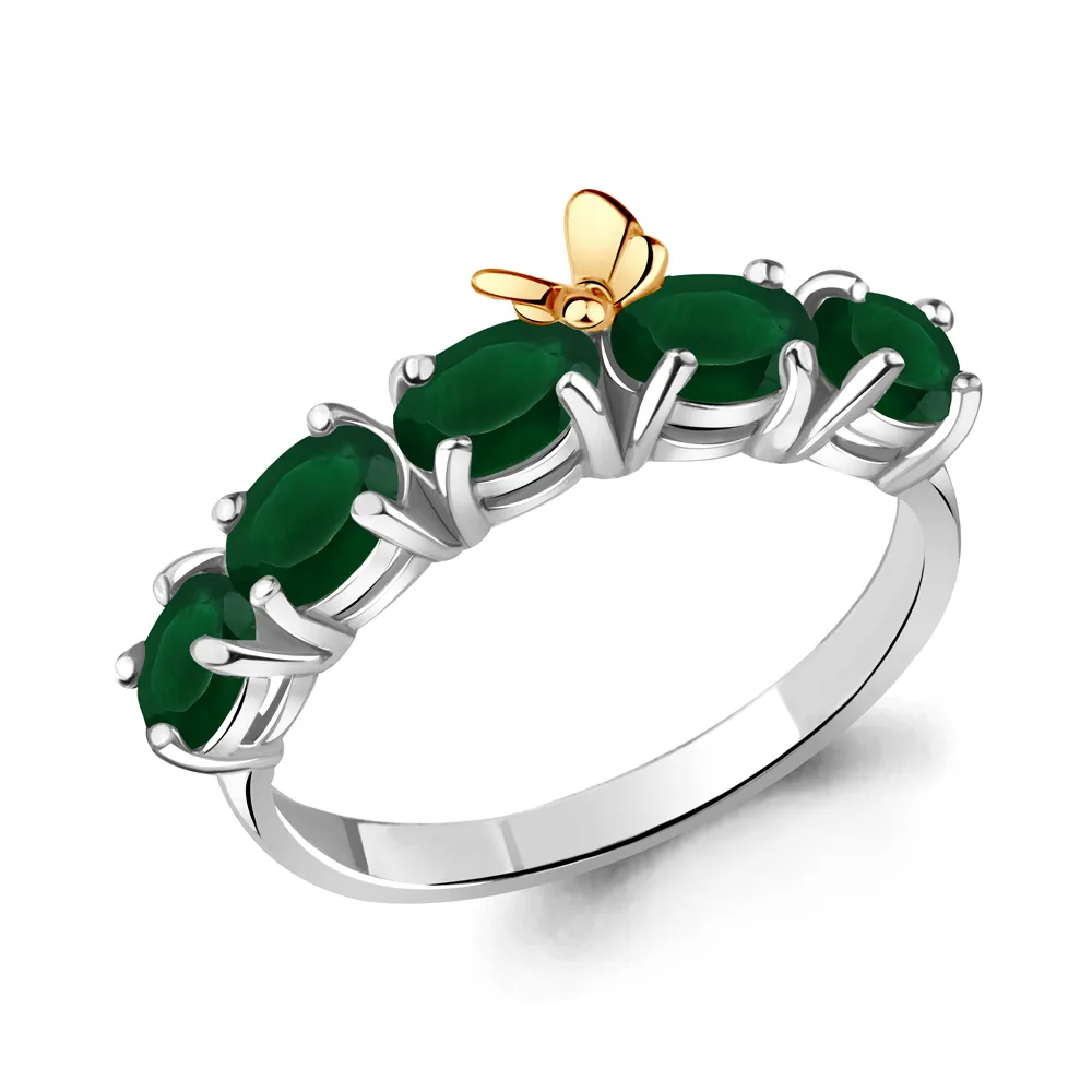 6571709 Кольцо из Серебра с агатами