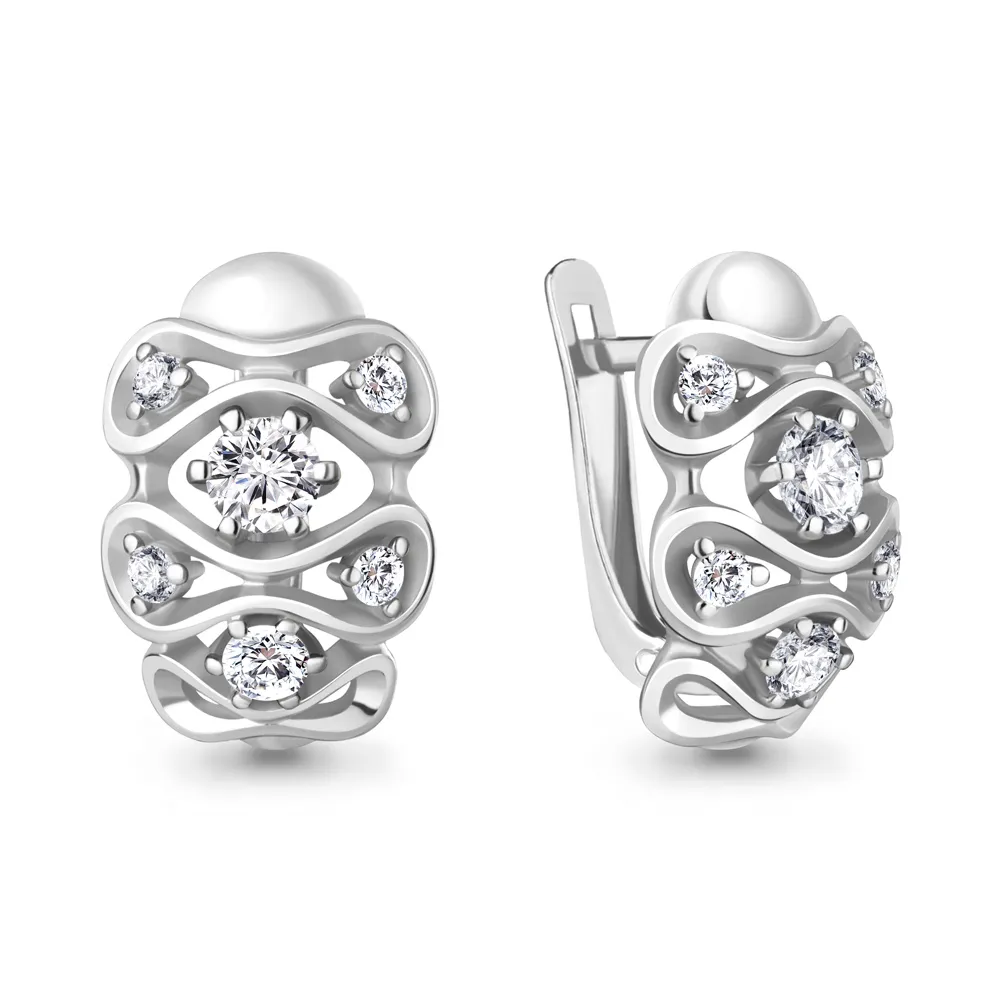 49248А Серьги из Серебра с фианитами