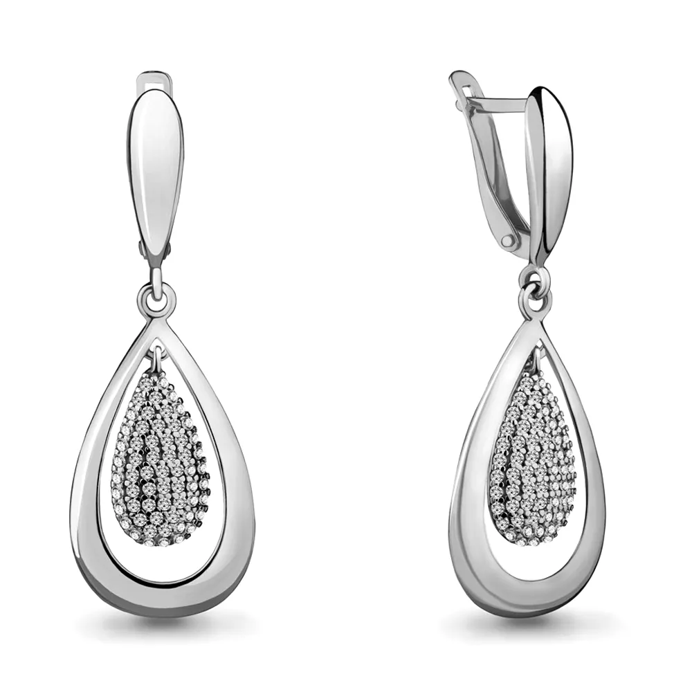 41307А Серьги из Серебра с фианитами