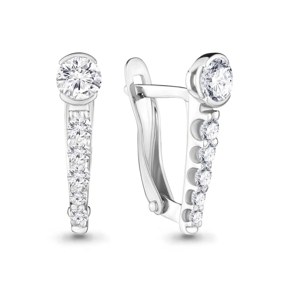43620 Серьги из Серебра с фианитами