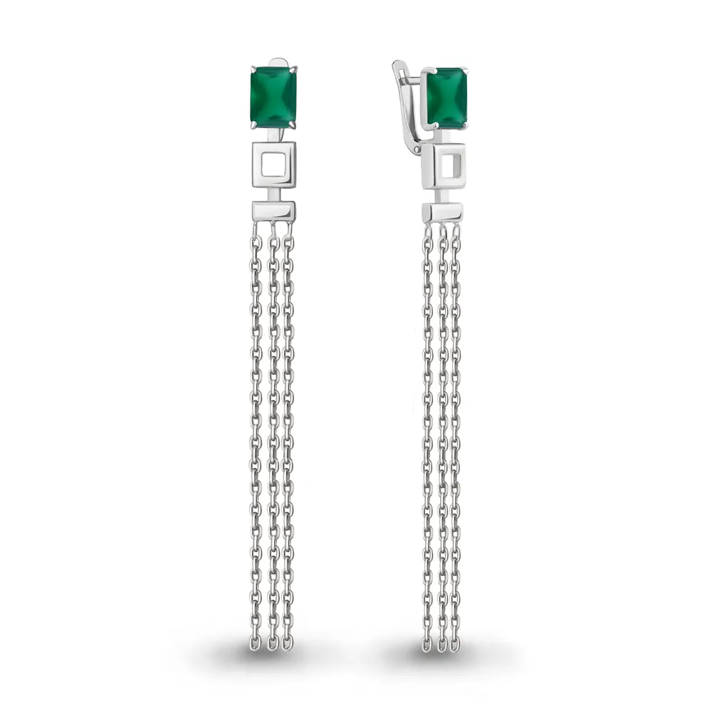 4758709 Серьги из Серебра с агатами