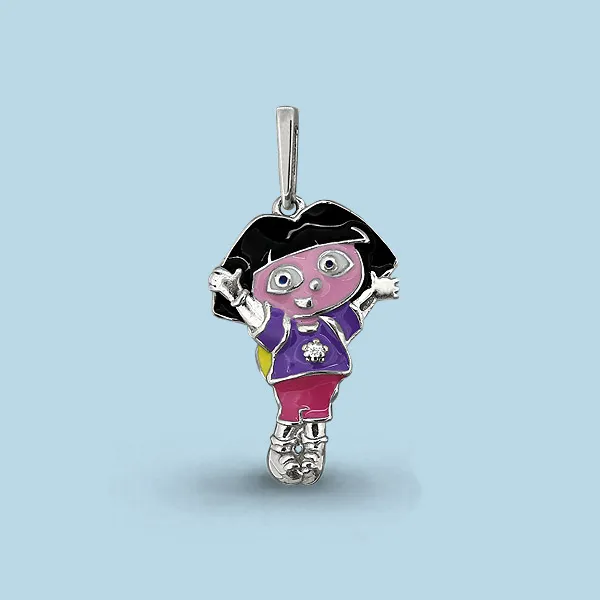 22980А Подвеска из Серебра с фианитом, эмалью из коллекции "Happy"
