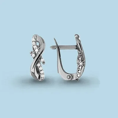 42601А Серьги из Серебра с фианитами