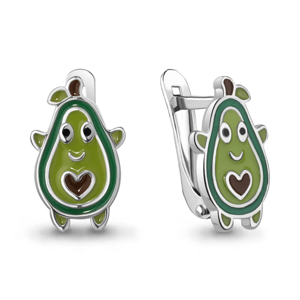 34266 Серьги из Серебра с эмалью из коллекции "Happy"