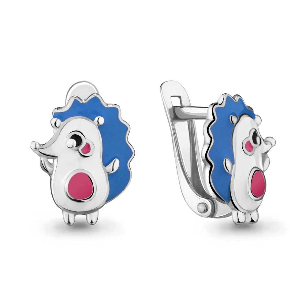 33393 Серьги из Серебра с эмалью из коллекции "Happy"