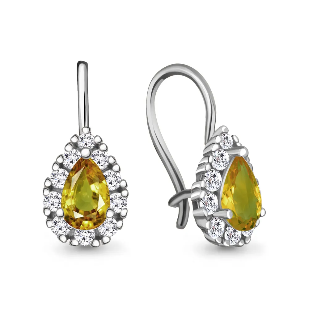 40968Е Серьги из Серебра с фианитами из коллекции "Happy"