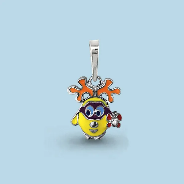 22951А Подвеска из Серебра с фианитом, эмалью из коллекции "Happy"