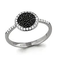 68963АЧ Кольцо из Серебра с нанокристаллами, фианитами