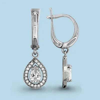 435401А Серьги из Серебра с фианитами
