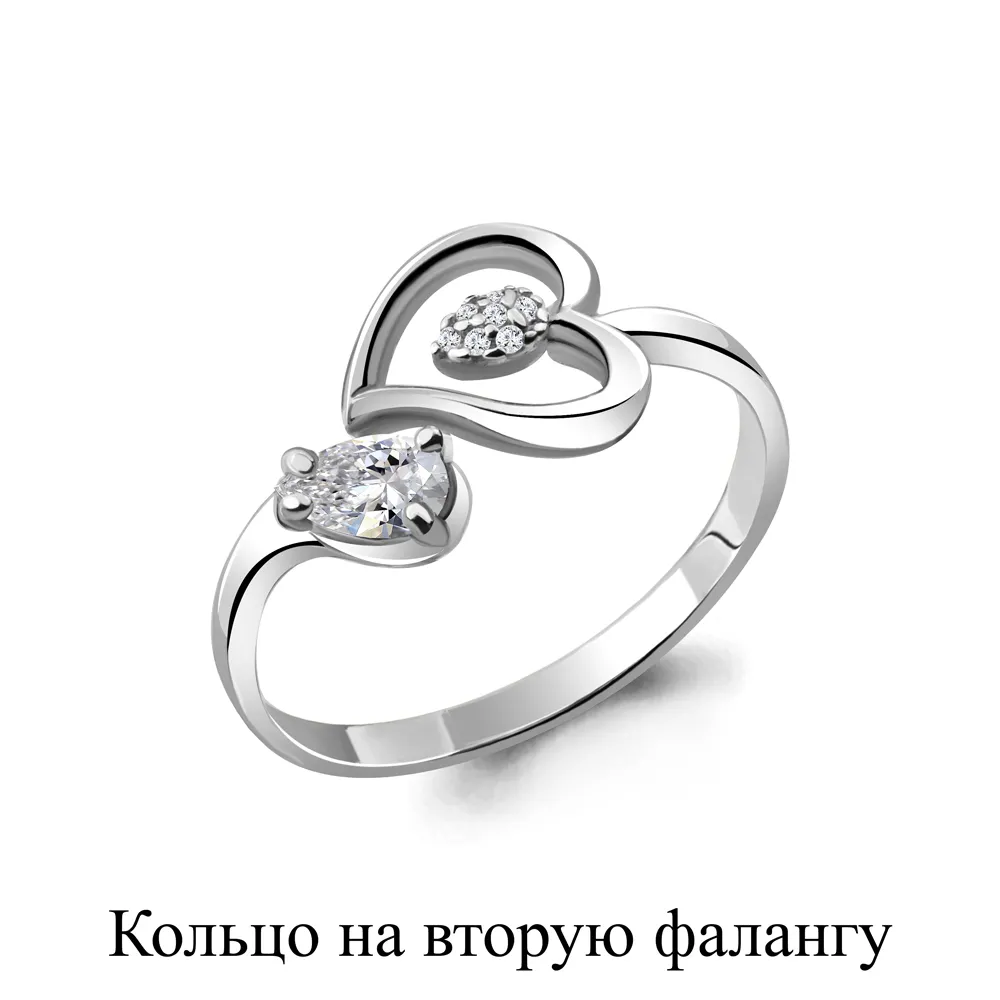 67514А Кольцо из Серебра с фианитами из коллекции "Foxy"
