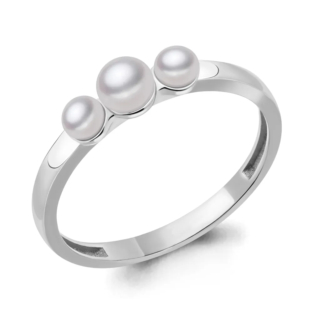 67334 Кольцо из Серебра с культ. жемчугом  аа