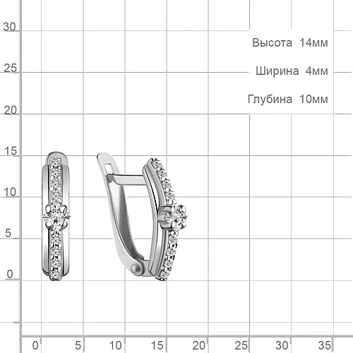 48326А Серьги из Серебра с фианитами