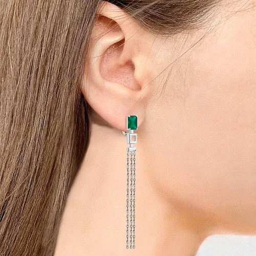 4758709 Серьги из Серебра с агатами