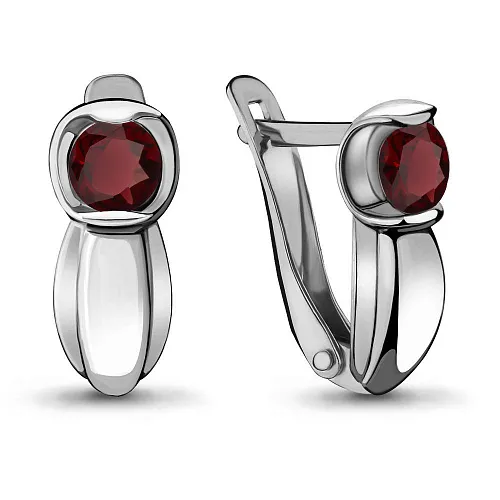 4715403 Серьги из Серебра с гранатами