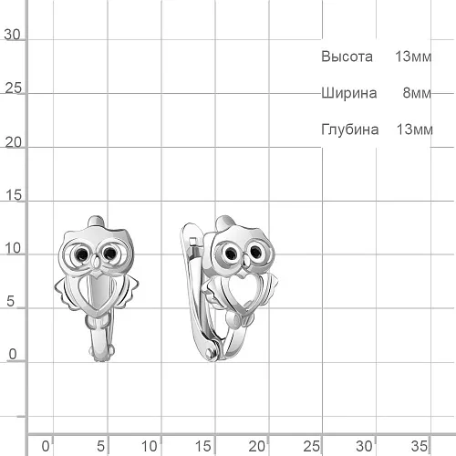 49490Ч Серьги из Серебра с нанокристаллами