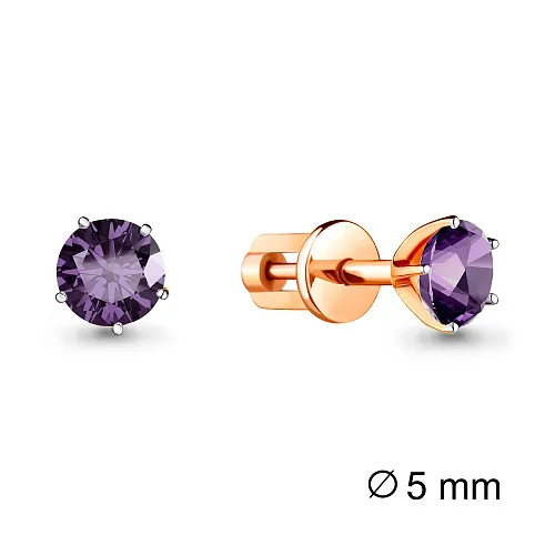 4403704 Серьги из Золота с аметистами