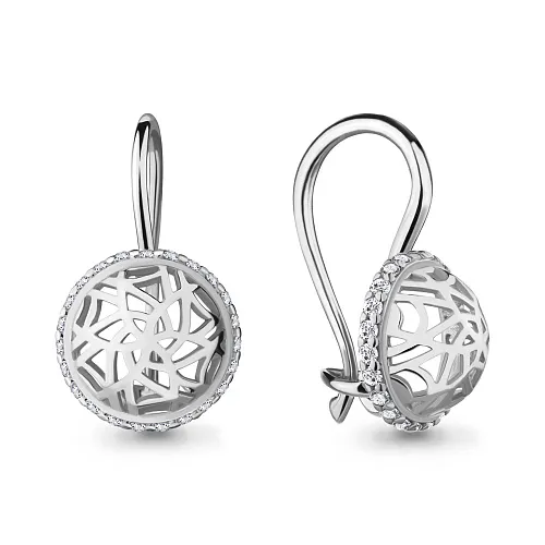 48401А Серьги из Серебра с фианитами