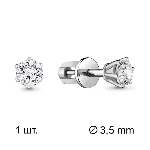 435111А Серьга из Серебра с фианитом