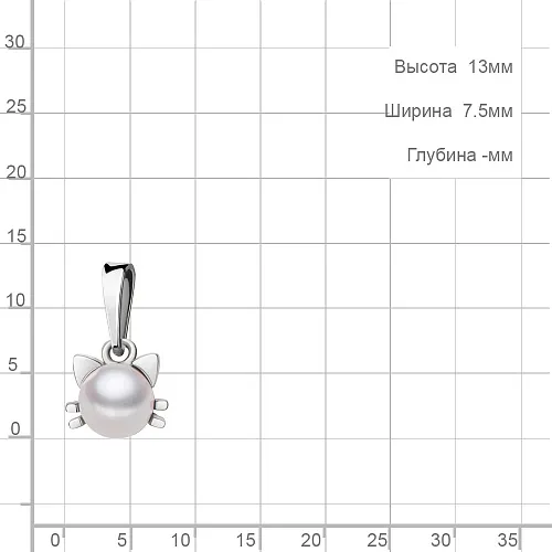 24513 Подвеска из Серебра с имитацией жемчуга из коллекции "Happy"