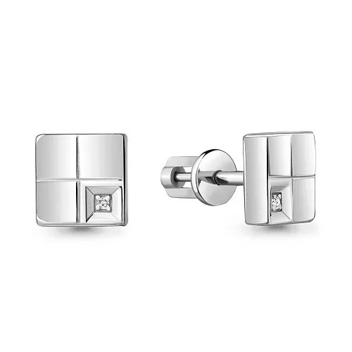 040169 Серьги из Серебра с бриллиантами