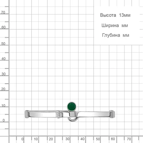 7455509А Браслет из Серебра с агатом, фианитами