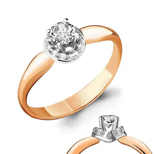 963700Ак Кольцо из Золота с бриллиантами из коллекции "Elegance"