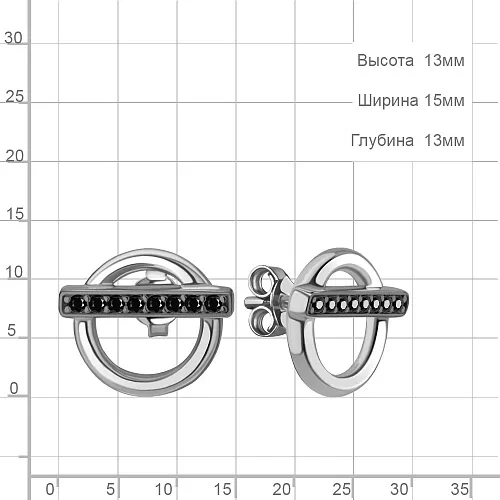 49262Ч Серьги из Серебра с нанокристаллами