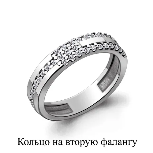 67506А Кольцо из Серебра с фианитами из коллекции "Foxy"