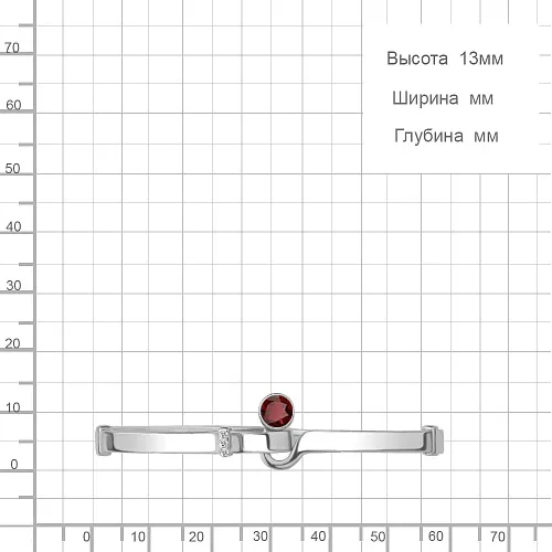 7455503А Браслет из Серебра с гранатом, фианитами