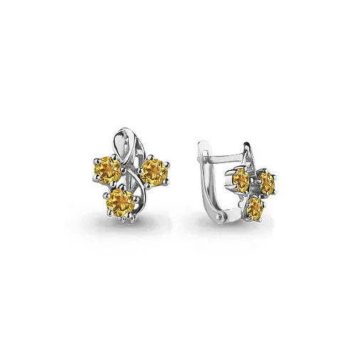 4476806 Серьги из Серебра с цитринами
