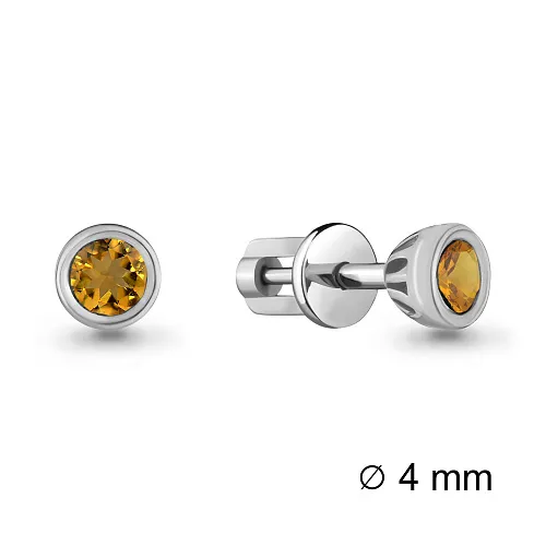 4407106 Серьги из Серебра с цитринами