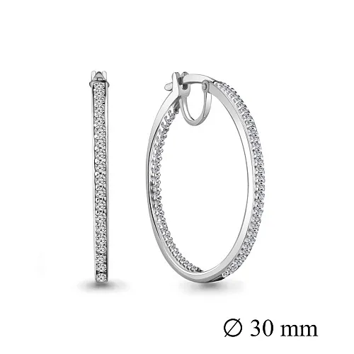 42560А Серьги из Серебра с фианитами