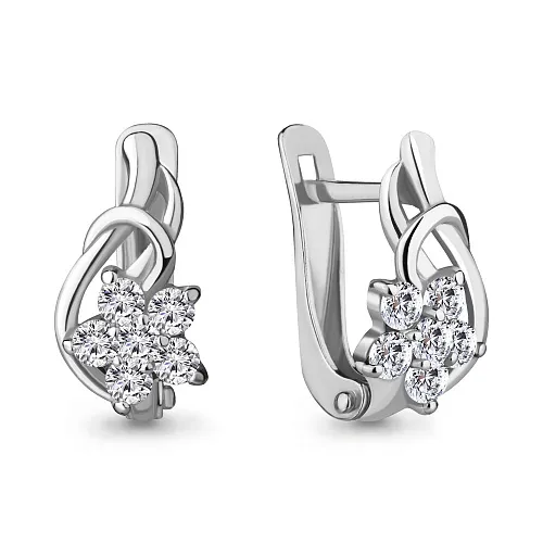 45369А Серьги из Серебра с фианитами