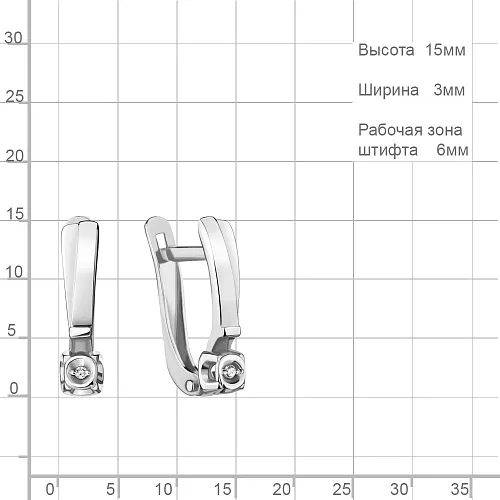 040151 Серьги из Серебра с бриллиантами