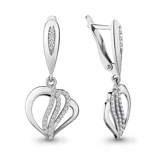 41606А Серьги из Серебра с фианитами