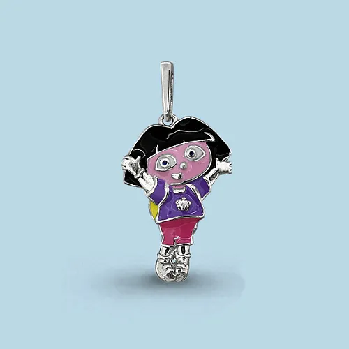 22980А Подвеска из Серебра с фианитом, эмалью из коллекции "Happy"