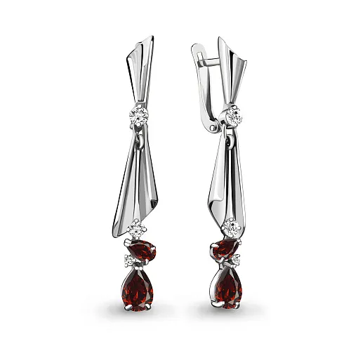 4725903 Серьги из Серебра с фианитами