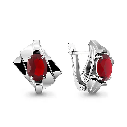 4492703 Серьги из Серебра с гранатами из коллекции "Maxima"