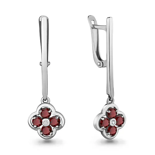 4709503 Серьги из Серебра с гранатами