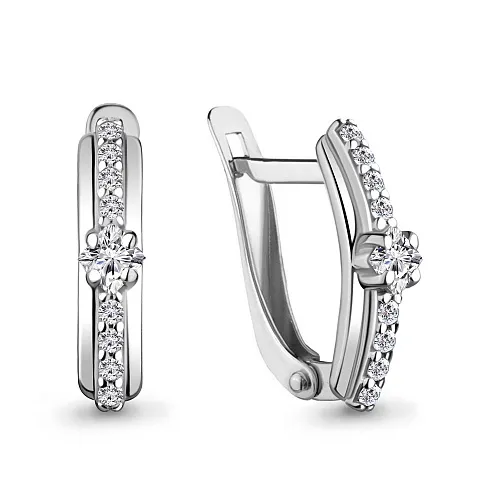 48326А Серьги из Серебра с фианитами