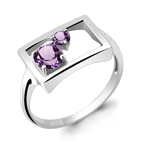 6933904 Кольцо из Серебра с аметистами из коллекции "Twin"