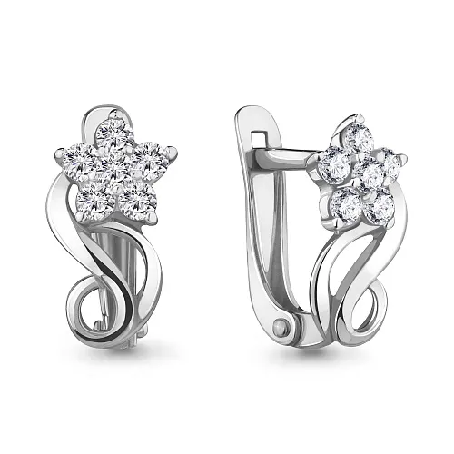 45372А Серьги из Серебра с фианитами
