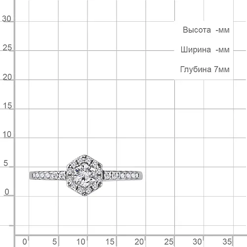68907А Кольцо из Серебра с фианитами